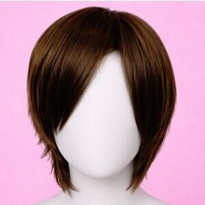 New Epic Cosplay Short Brown Layered Wig Heat Resistant Synthetic Unisex